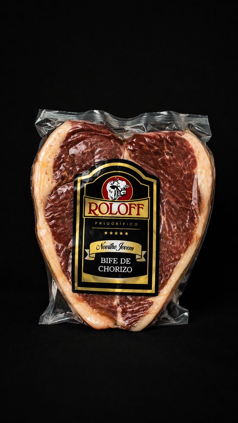 Bife de Chorizo Roloff embalada a vácuo